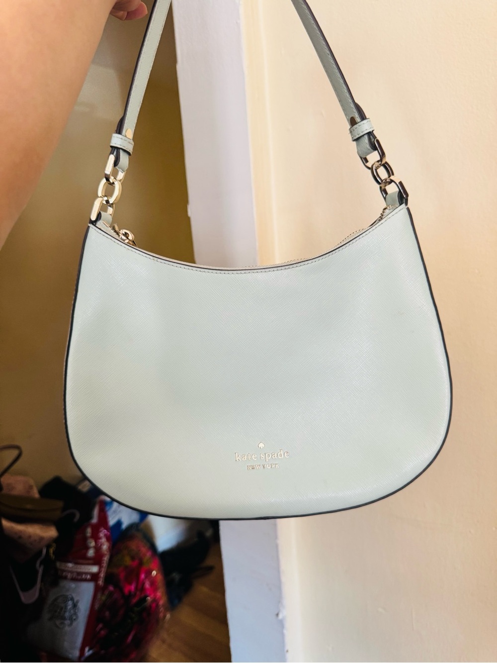 kate spade Light Blue Pebbled Leather Shoulder Bag - Picture 6 of 7